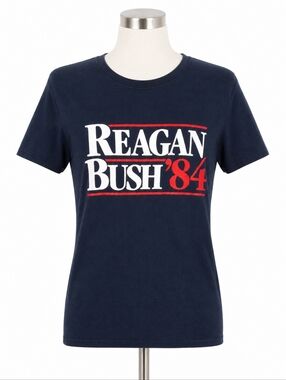 Ronald Reagan Presidential Library NWT Reagan Bush 1984 Election Tee Sz S Retro